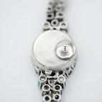 Uti - Montre Ovale - Or Blanc - Diamants, Saphirs et Turquoise