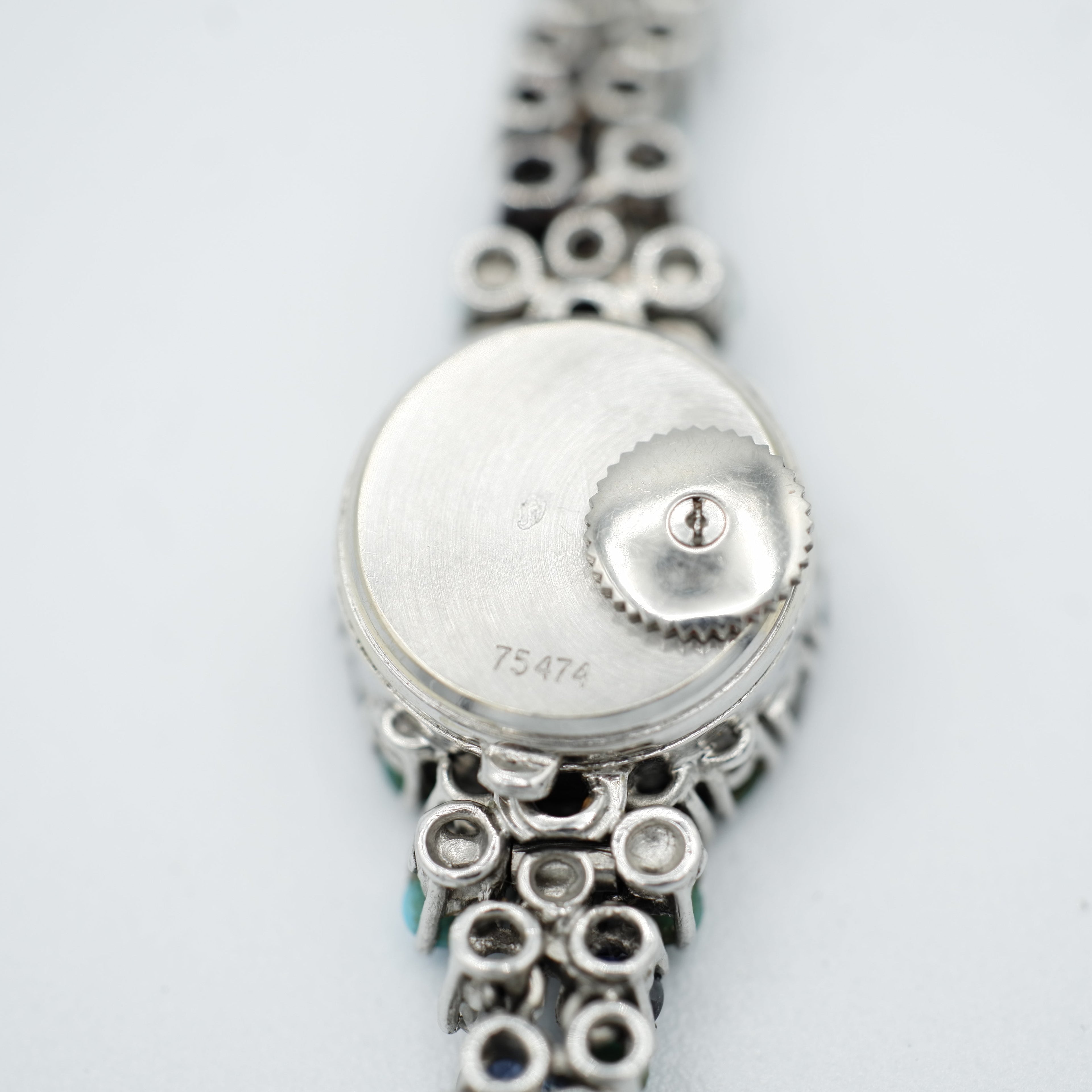 Uti - Montre Ovale - Or Blanc - Diamants, Saphirs et Turquoise