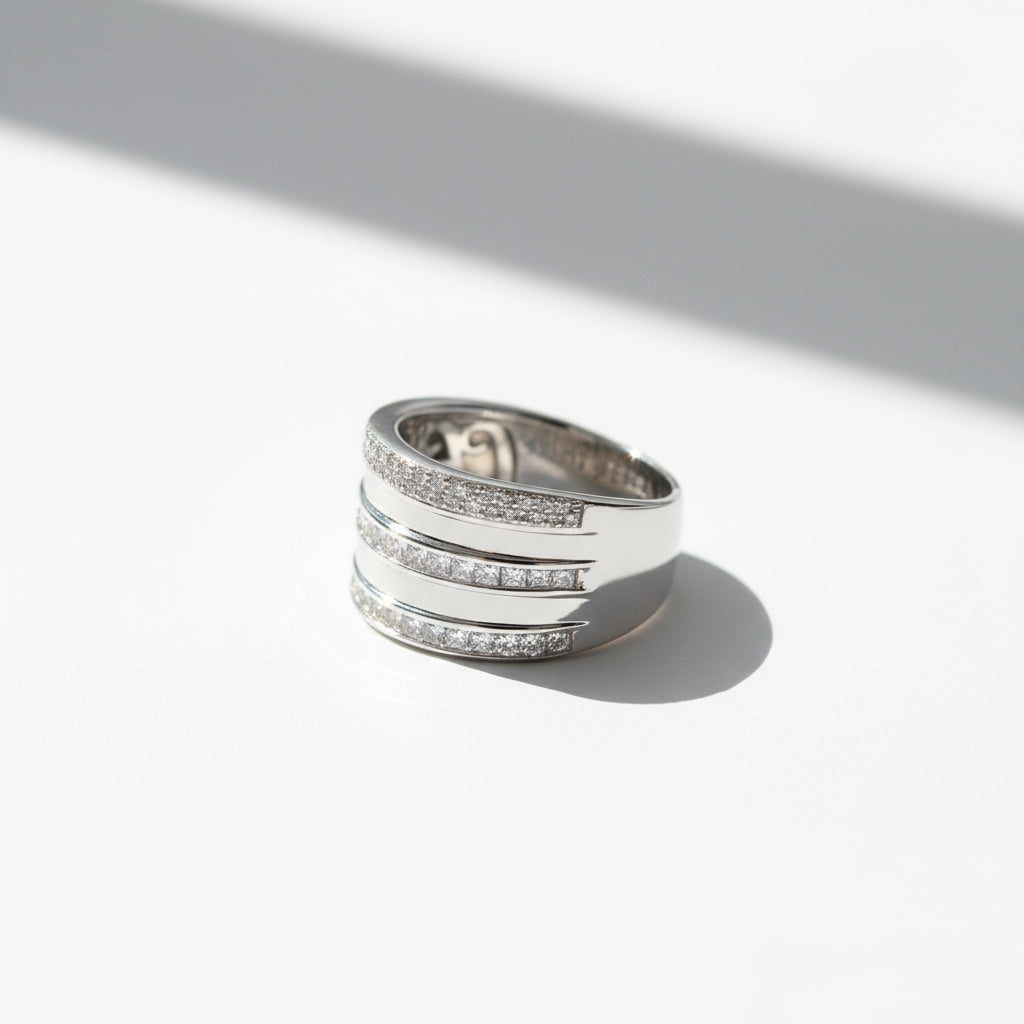 Bague Or Blanc - Diamants 1,47 carats