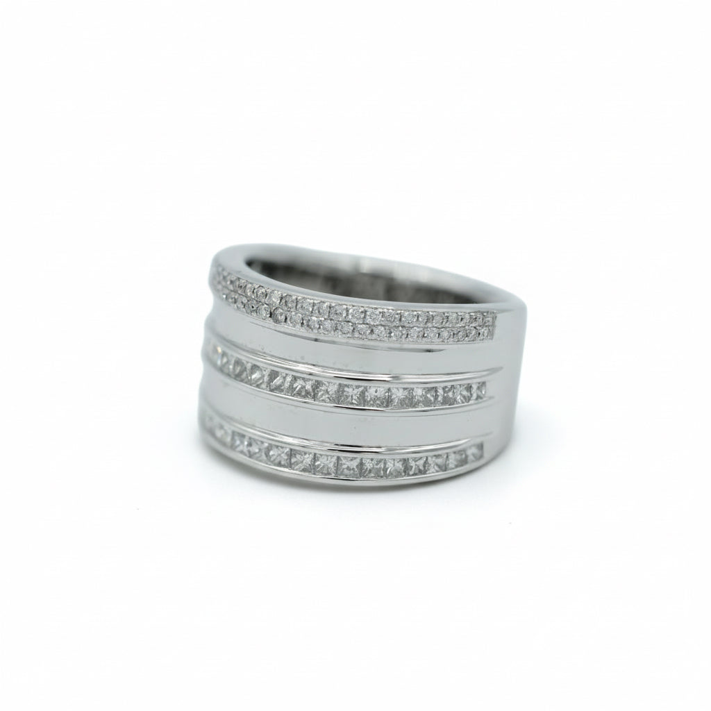 Bague Or Blanc - Diamants 1,47 carats