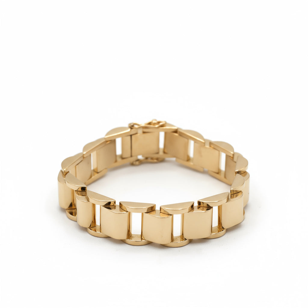 Bracelet Tank articulé - Or Jaune - Année 40