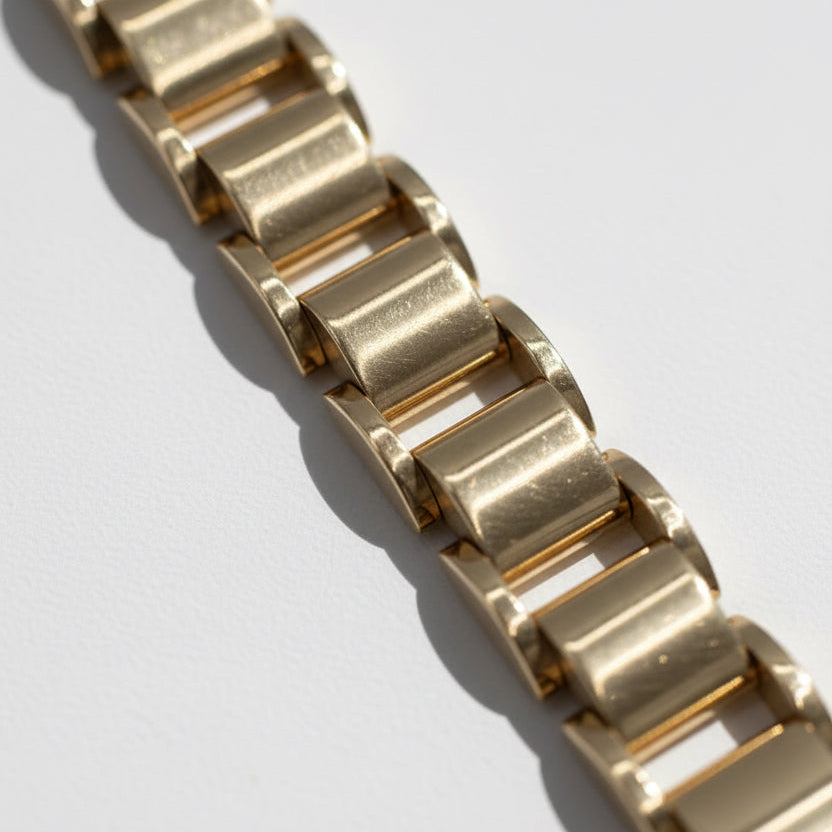 Bracelet Tank articulé - Or Jaune - Année 40