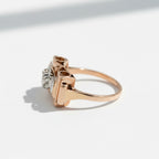 Bague Tank Or Rose et Diamants