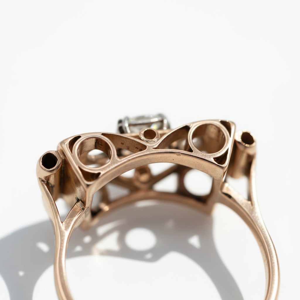 Bague Tank Or Rose et Diamants