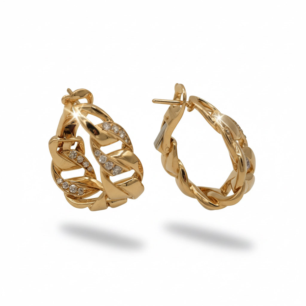 Cartier - Boucles d’Oreilles Bergame - Or Jaune et Diamants