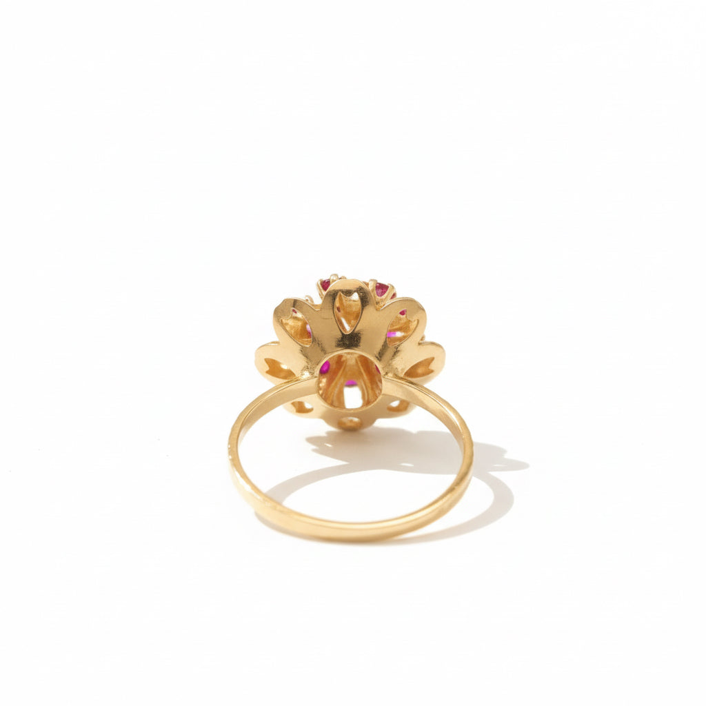 Bague Marguerite - Or jaune - Rubis