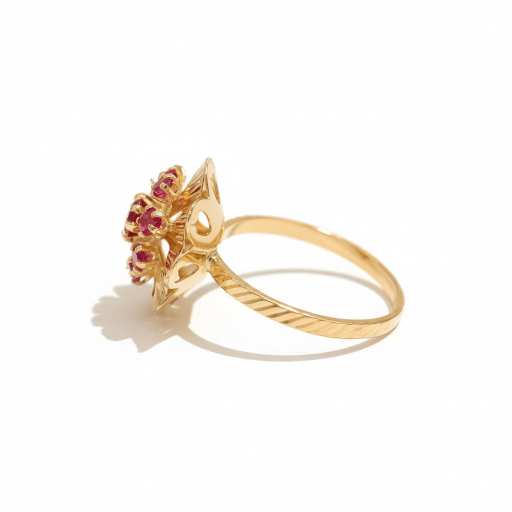 Bague Marguerite - Or jaune - Rubis