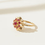 Bague Marguerite - Or jaune - Rubis