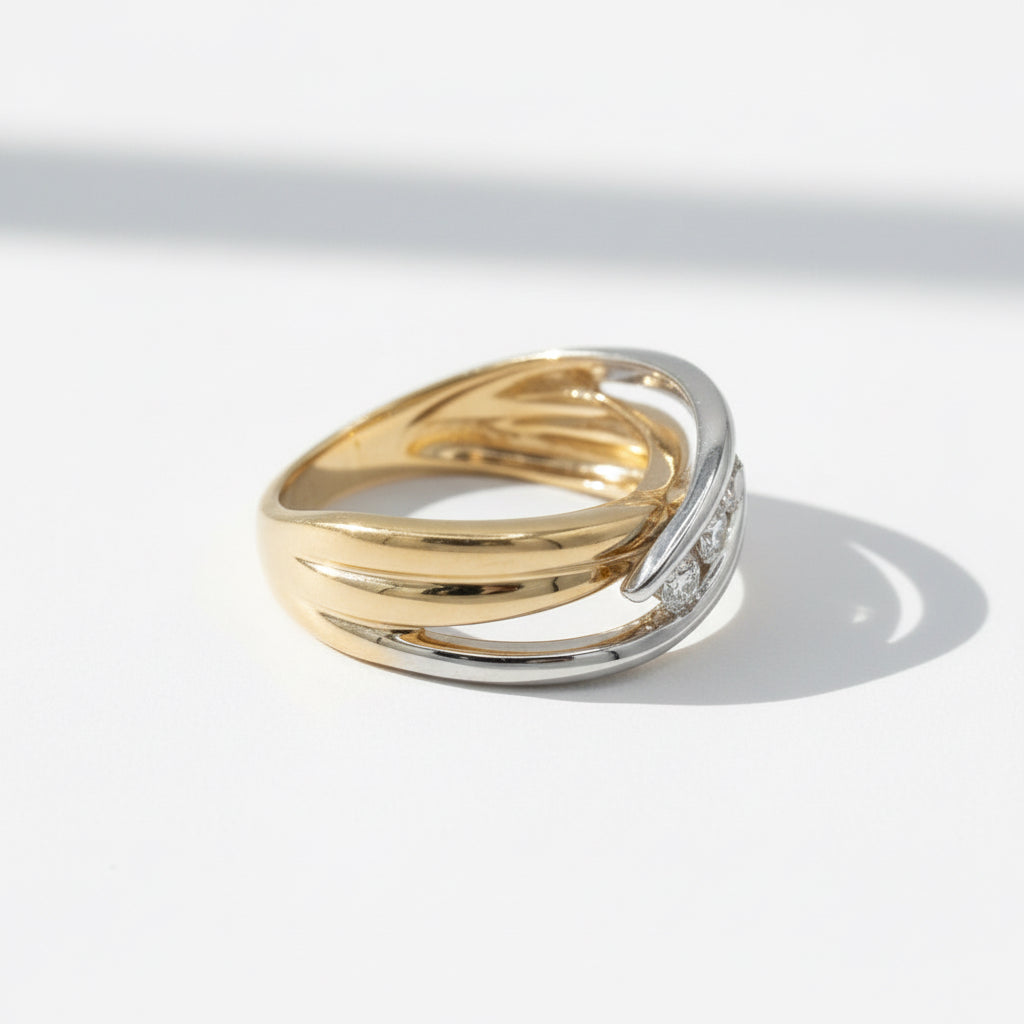 Bague 2 ors - Trilogie de diamants