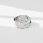 Bague Or Blanc - Emeraude et Diamants