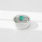 Bague Or Blanc - Emeraude et Diamants