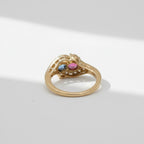 Bague - Or jaune - Saphir, Rubis et Diamants