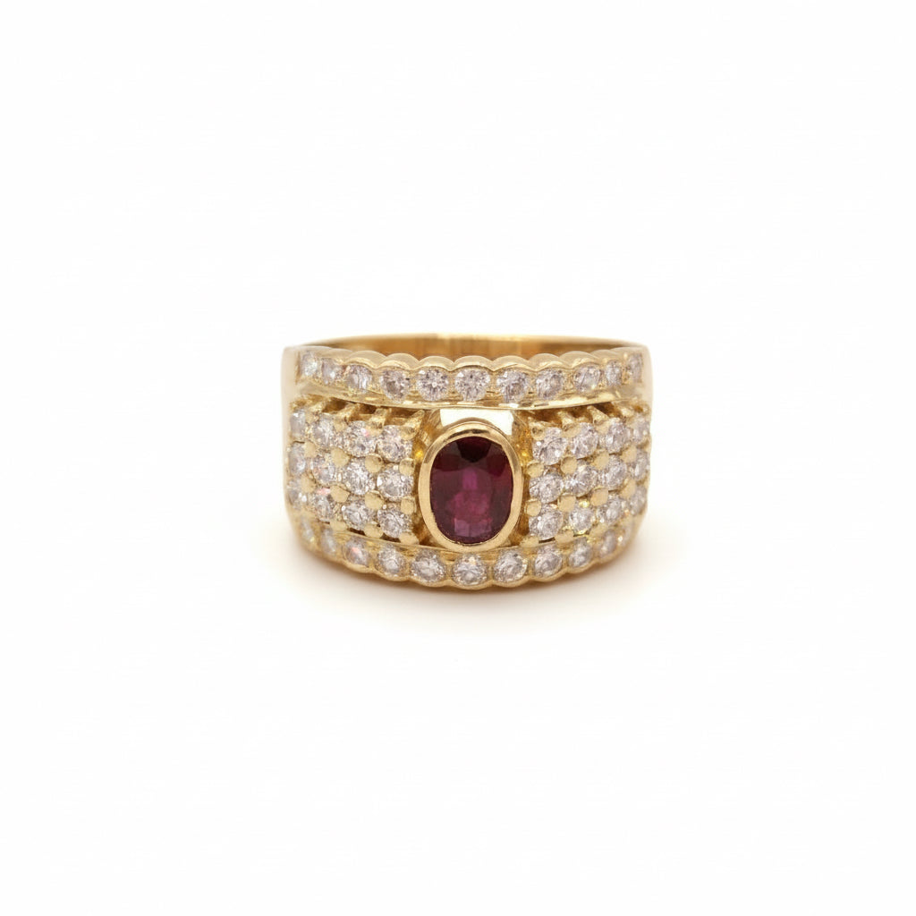 Bague Or jaune - Rubis et Diamants