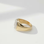 Bague Chevaliere - Or Jaune - Diamants 0,50 carat