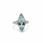 Bague Or Blanc - Aiguë Marine