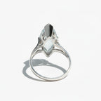 Bague Or Blanc - Aiguë Marine