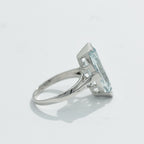 Bague Or Blanc - Aiguë Marine