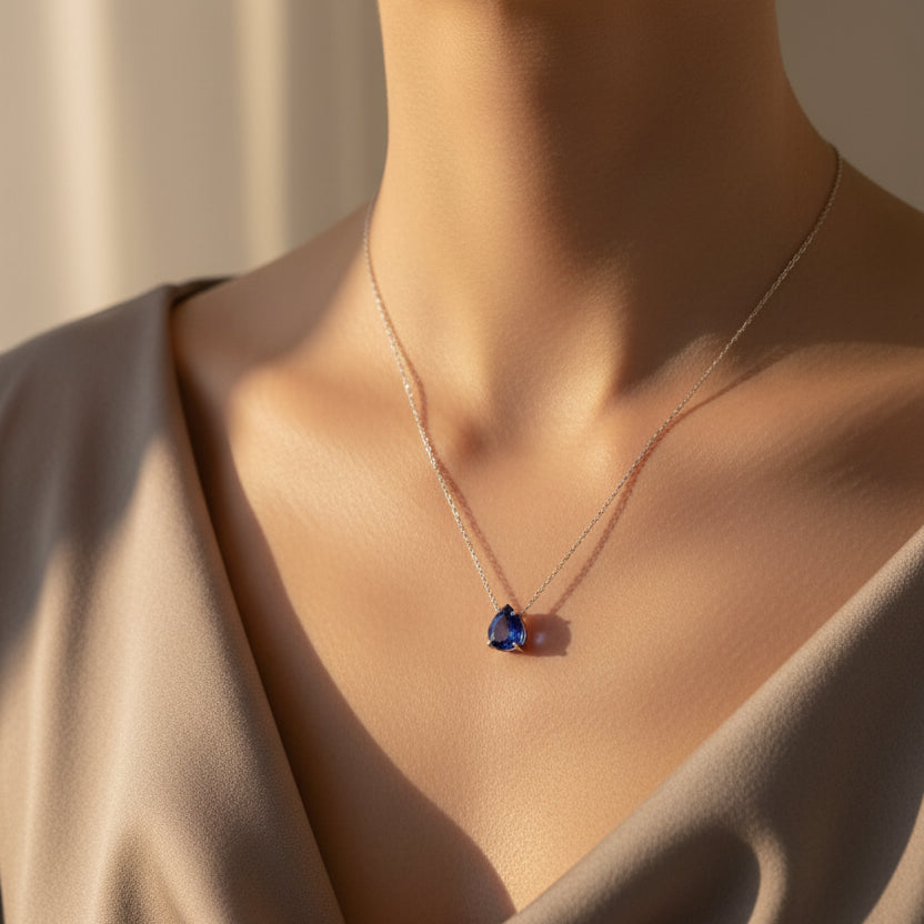 Pendentif Or blanc - Saphir 3,05 carats