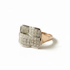 Bague Tank - Or rose et Diamants