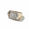 Tank Ring - Yellow Gold - 0.85 carat Diamonds
