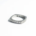 Square wedding band - White gold and diamonds