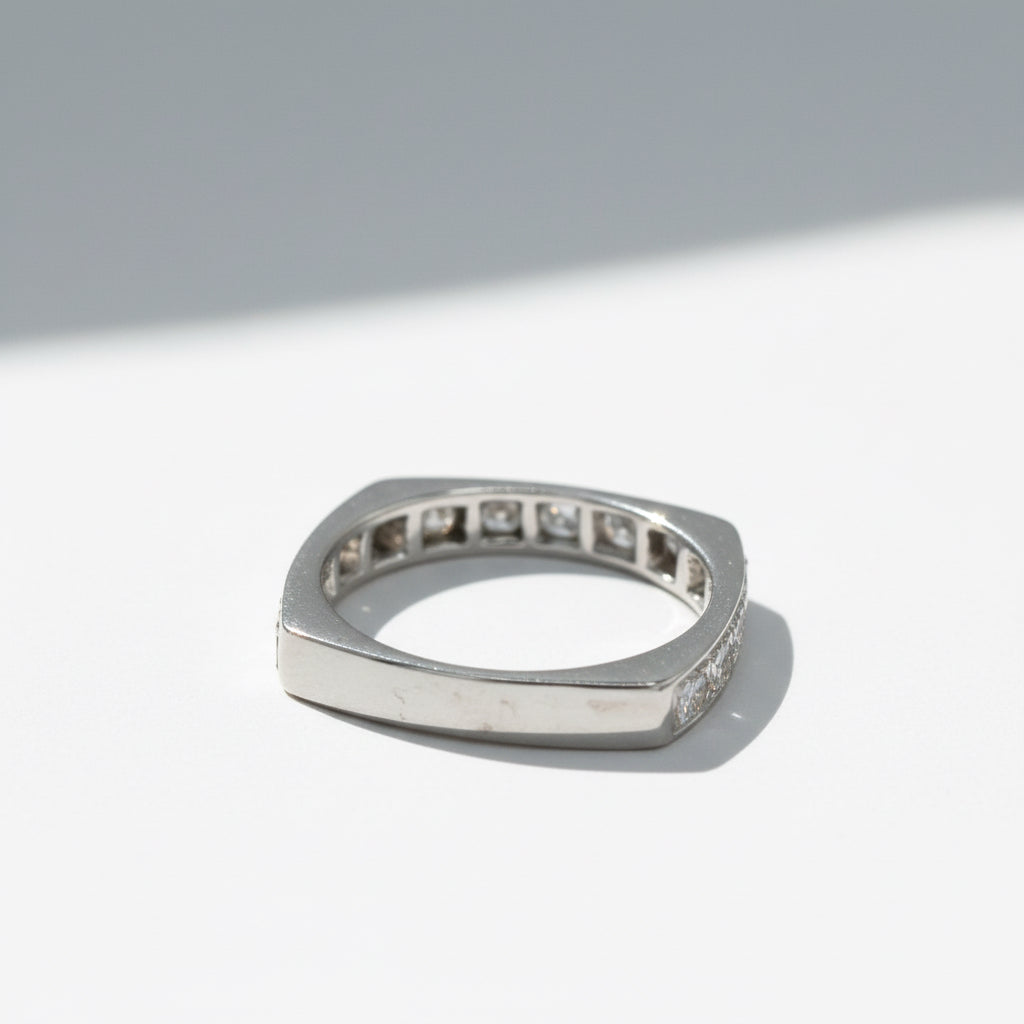 Alliance Carrée - Or blanc et Diamants