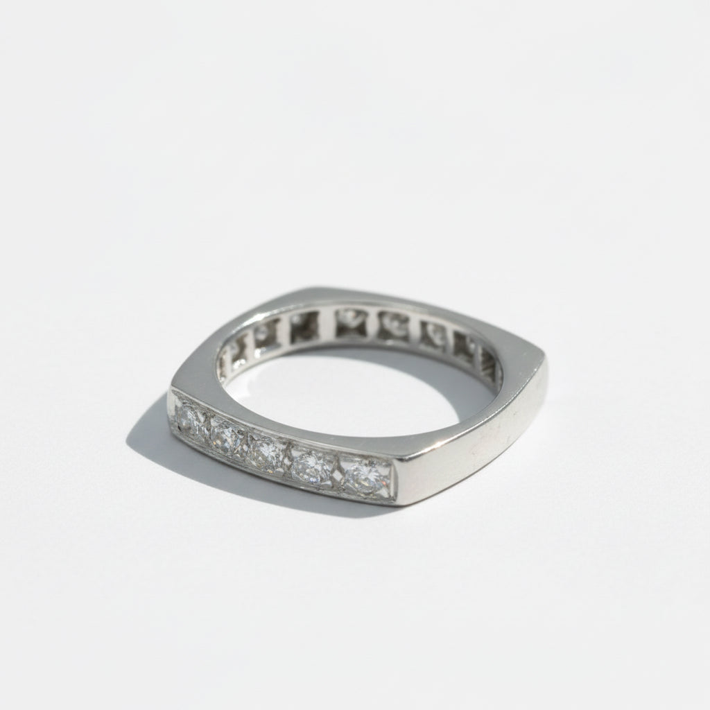 Alliance Carrée - Or blanc et Diamants