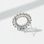 Broche Ronde - Or blanc - Saphirs et Perles de culture