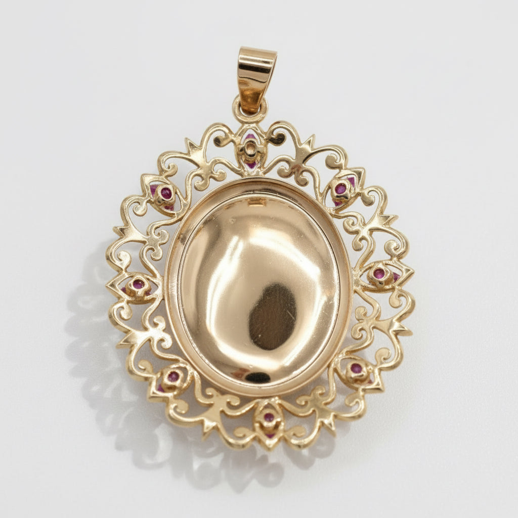 Pendentif Or Jaune - Spinelles et Perle de culture