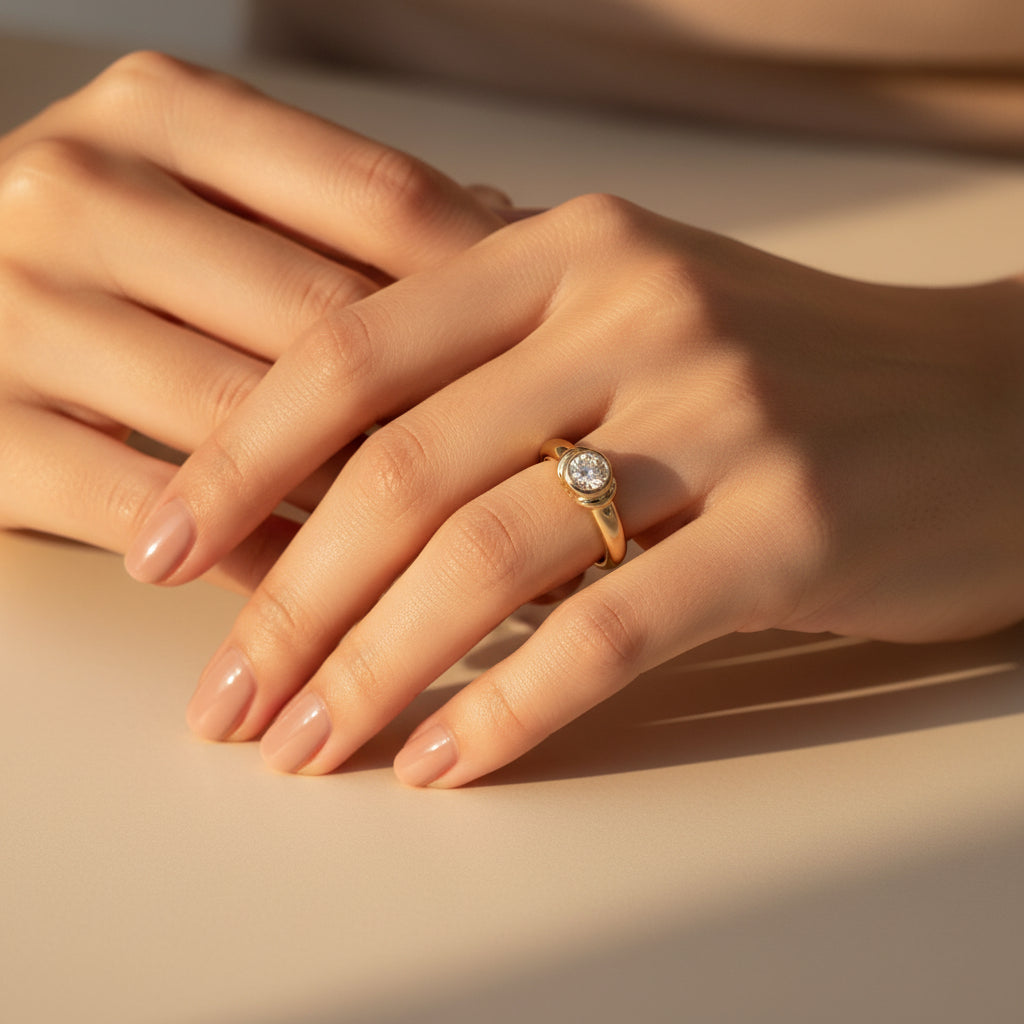 Solitaire Or Jaune - Diamant 0,30 carat