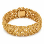 Bracelet Manchette - Or jaune - Maille Paillasson