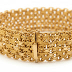 Bracelet Manchette - Or jaune - Maille Paillasson
