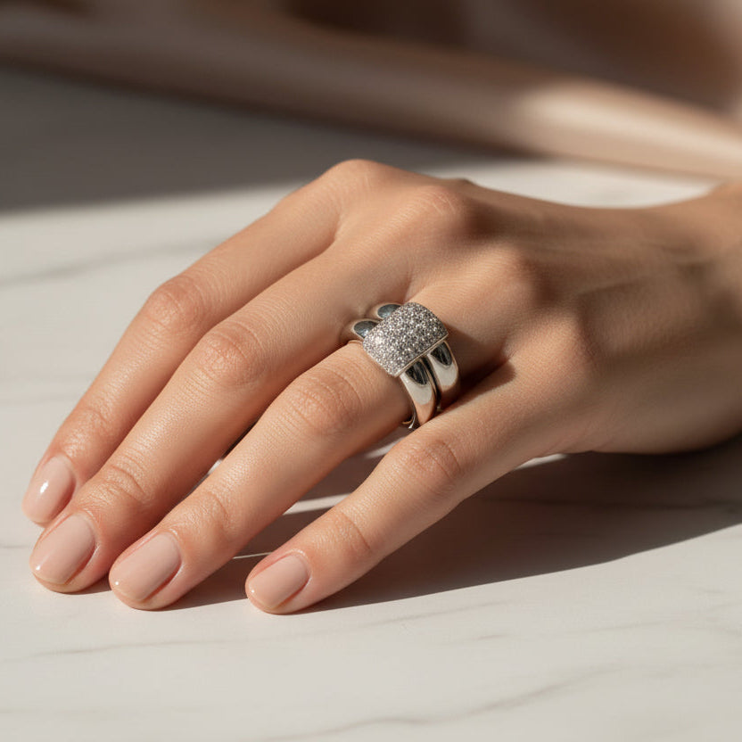 Chaumet - Bague Or blanc et Diamants - Modèle Duo