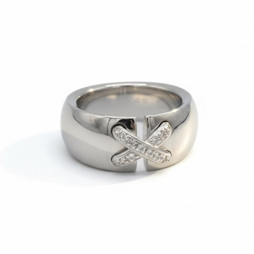 Chaumet - Bague Double lien Or blanc et Diamants