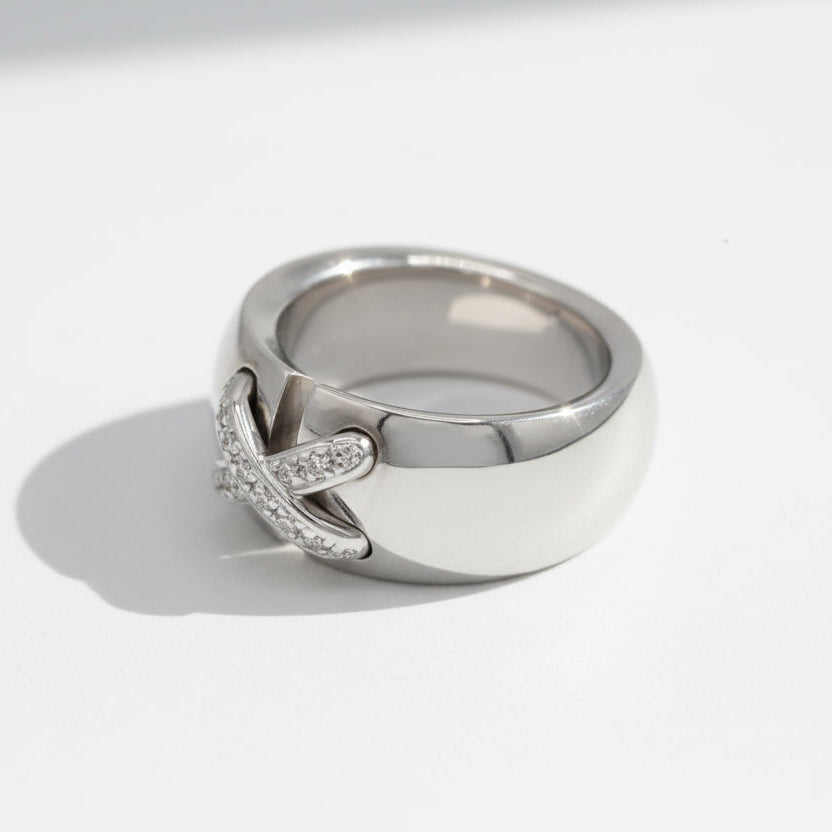 Chaumet - Bague Double lien Or blanc et Diamants