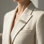 Art Déco - Broche Or blanc, Diamants et perles de culture