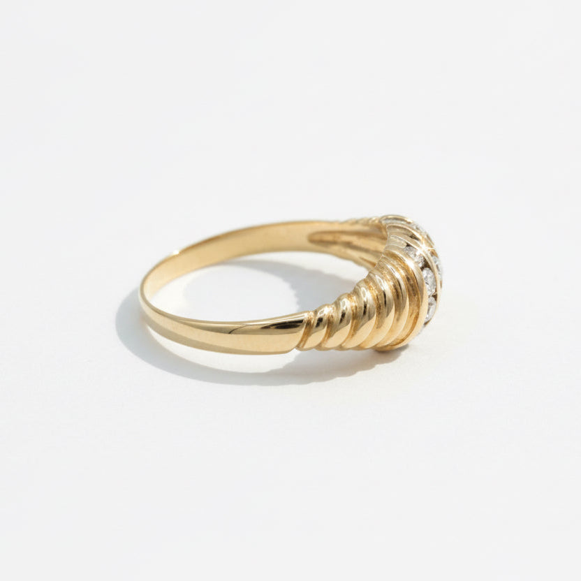 Bague Torsade - Or Jaune et Diamants