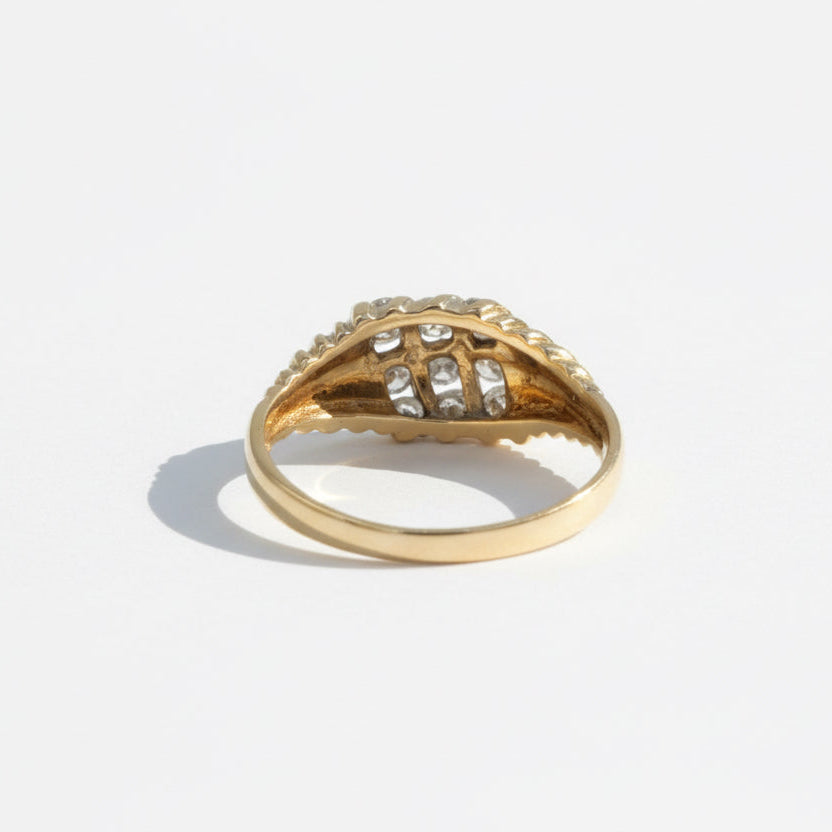 Bague Torsade - Or Jaune et Diamants