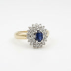 Bague Marguerite - Or Jaune et Blanc - Saphir et Diamants