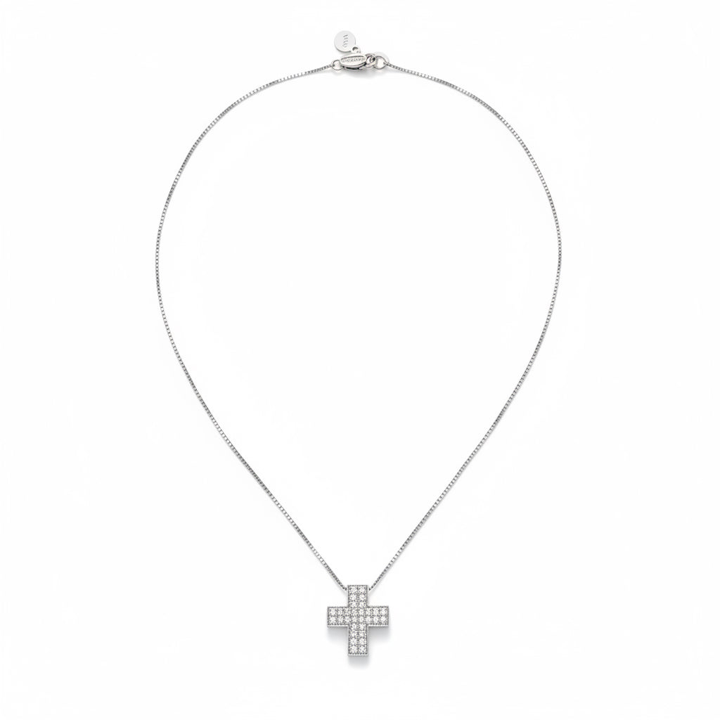 Salvini - Pendentif Croix Or blanc et Diamants