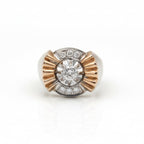 Bague Tank - Or Rose et Platine - Diamants 0,30 ct
