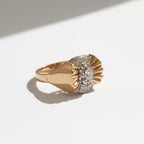 Bague Tank - Or Rose et Platine - Diamants 0,30 ct