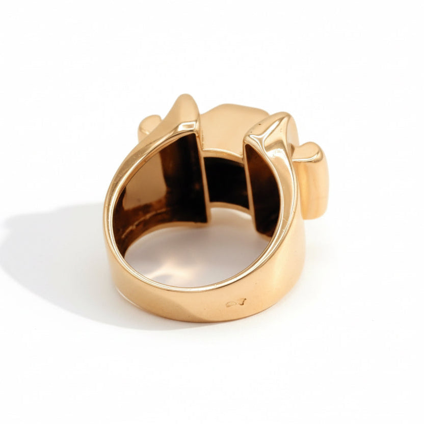 Bague Tank - Or Rose et Diamants