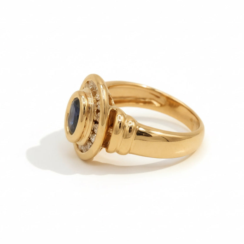 Bague Or jaune - Saphir et Diamants
