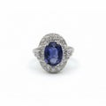 Art Deco - Platinum Ring - 2.96 carat Sapphire