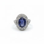Art déco - Bague Platine - Saphir 2,96 carats