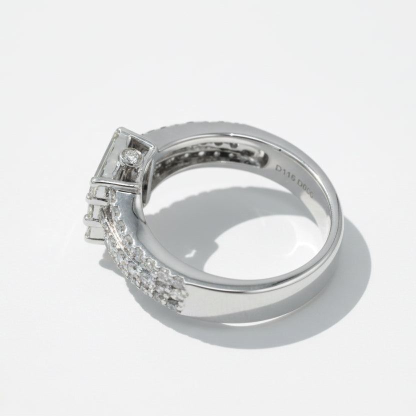 White Gold Ring - Baguette Diamonds