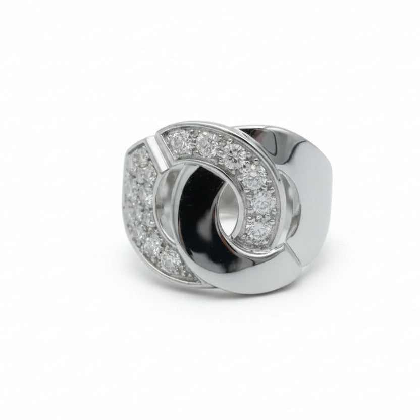 Dinh Van - Bague Menotte Grand Modèle - Or blanc et Diamants
