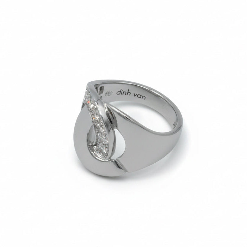 Dinh Van - Bague Menotte Grand Modèle - Or blanc et Diamants