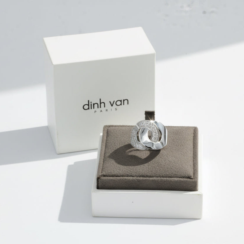 Dinh Van - Bague Menotte Grand Modèle - Or blanc et Diamants
